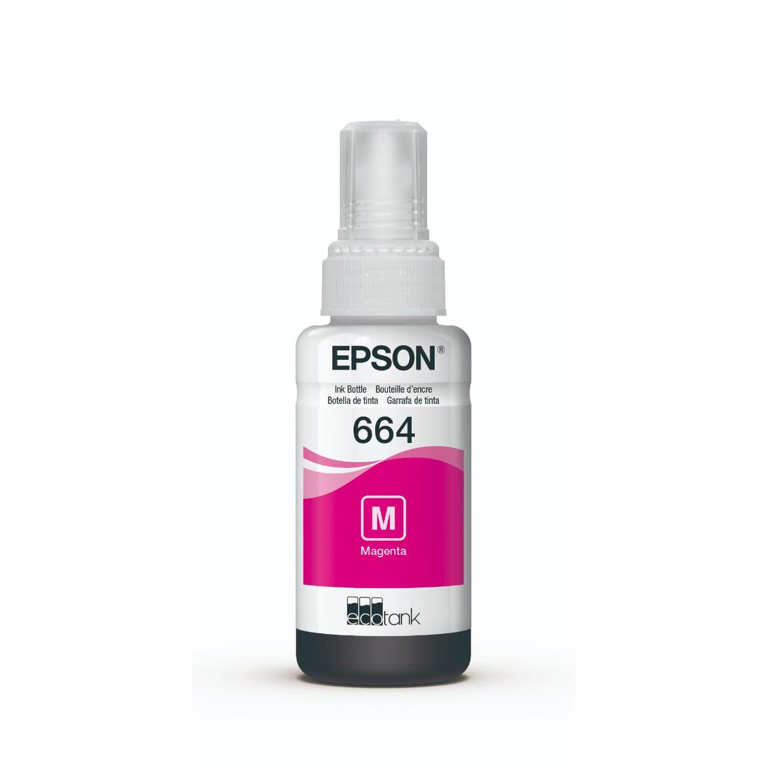 PACK DE 3 BOTELLAS DE TINTA EPSON CYAN/MAGENTA/AMARILLA T664 - 3