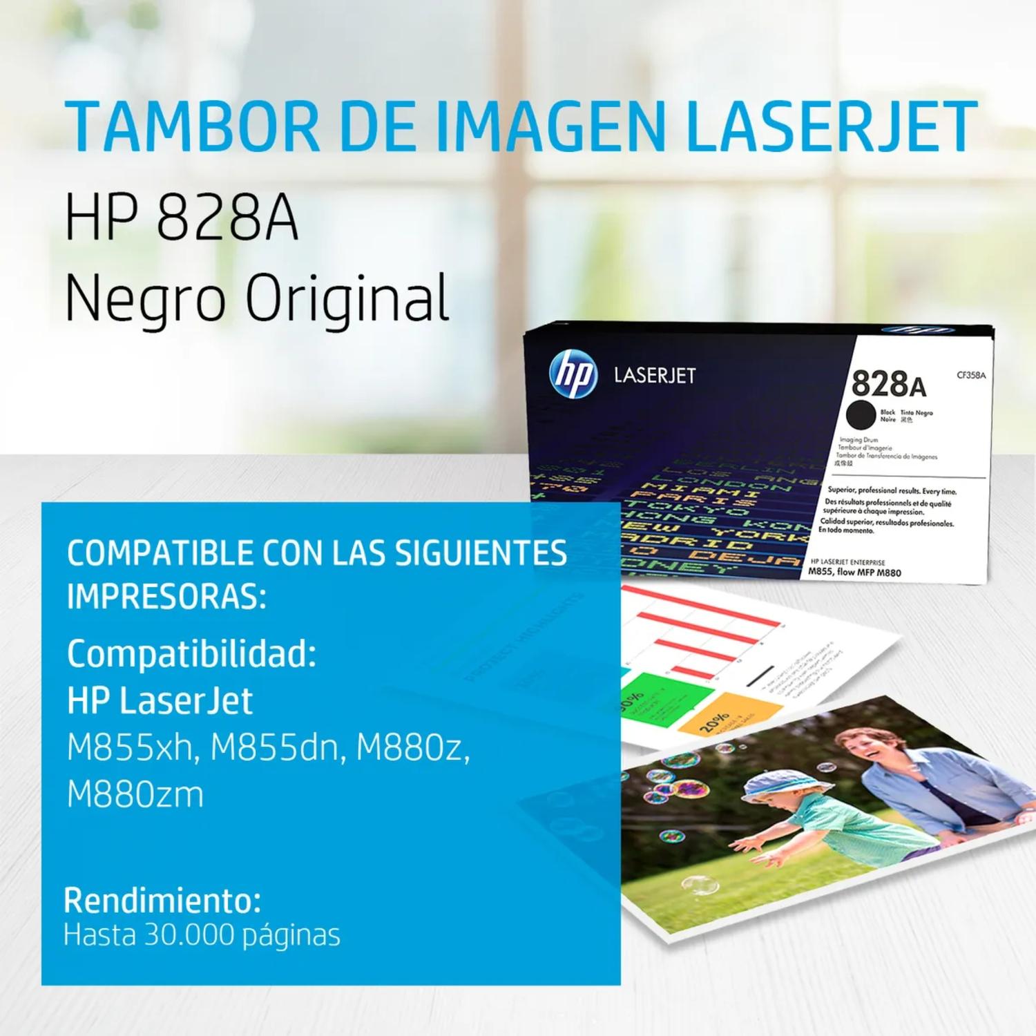 TAMBOR DE CREACIÓN DE IMÁGENES HP LASERJET828A NEGRO - 2