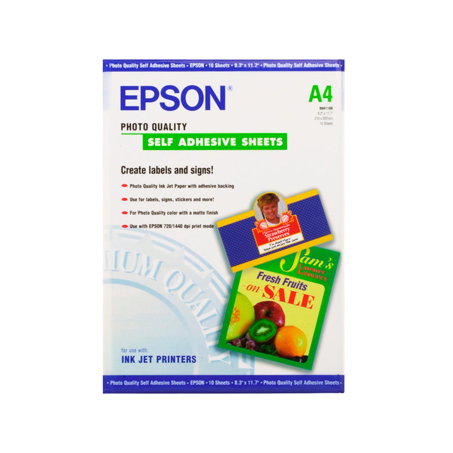 PAPEL FOTO EPSON ADHESIVO BRILLANTE (A4, 10 HOJAS) - 1
