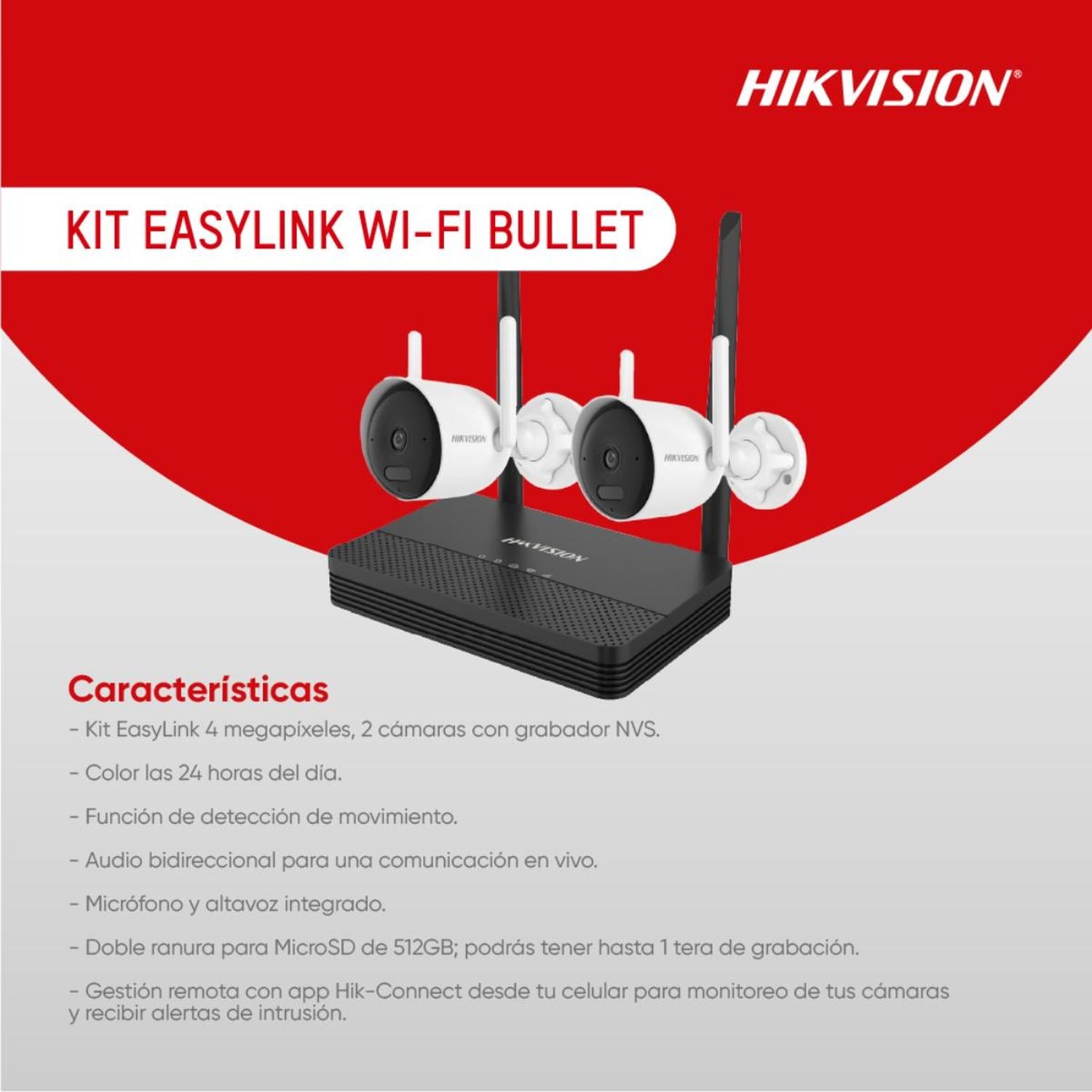 HIKVISION KIT WIFI GRABADOR Y CÁMARAS IP INALÁMBRICAS DE 4 MP - 2