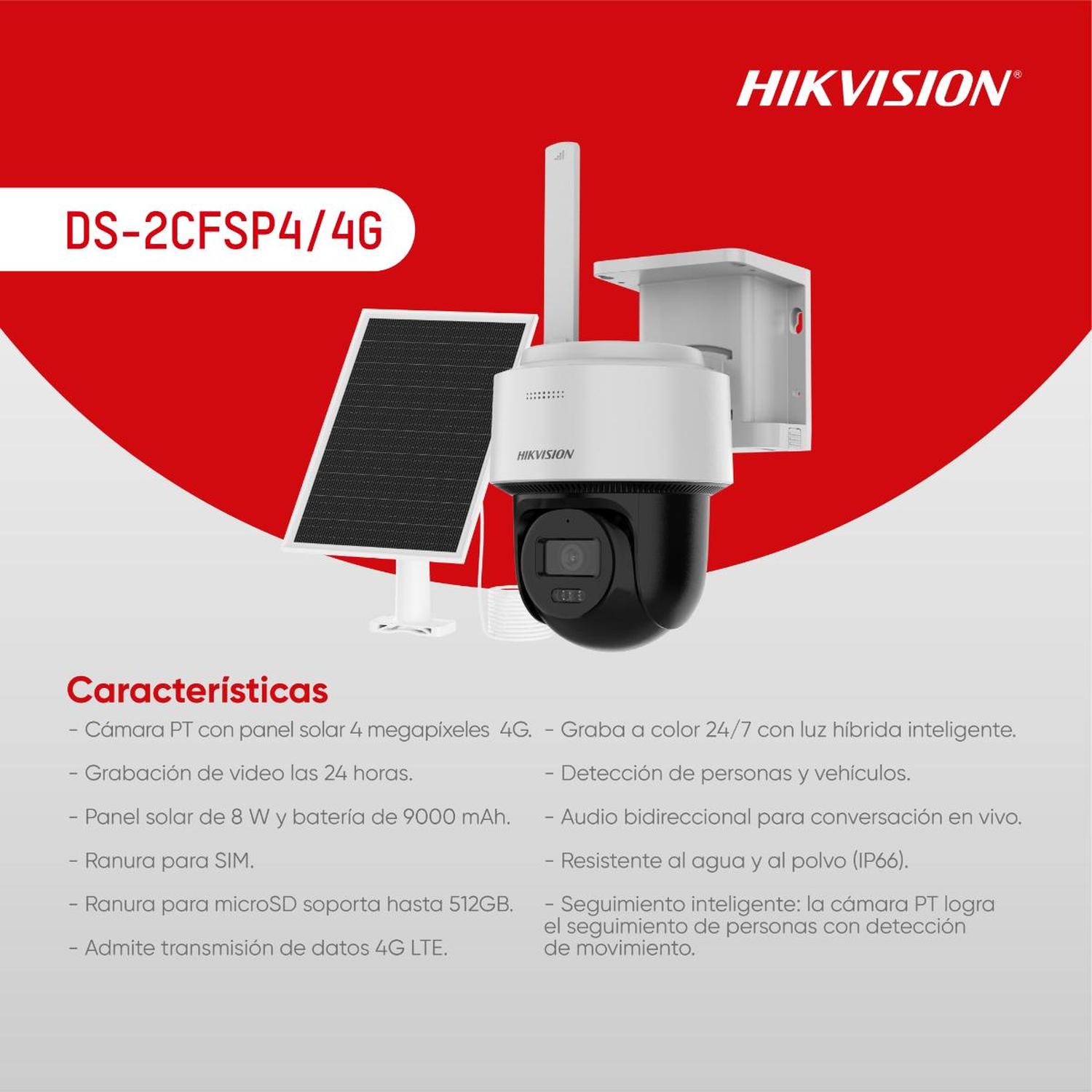 HIKVISION CÁMARA PT 4MP CON PANEL SOLAR 4G - 2