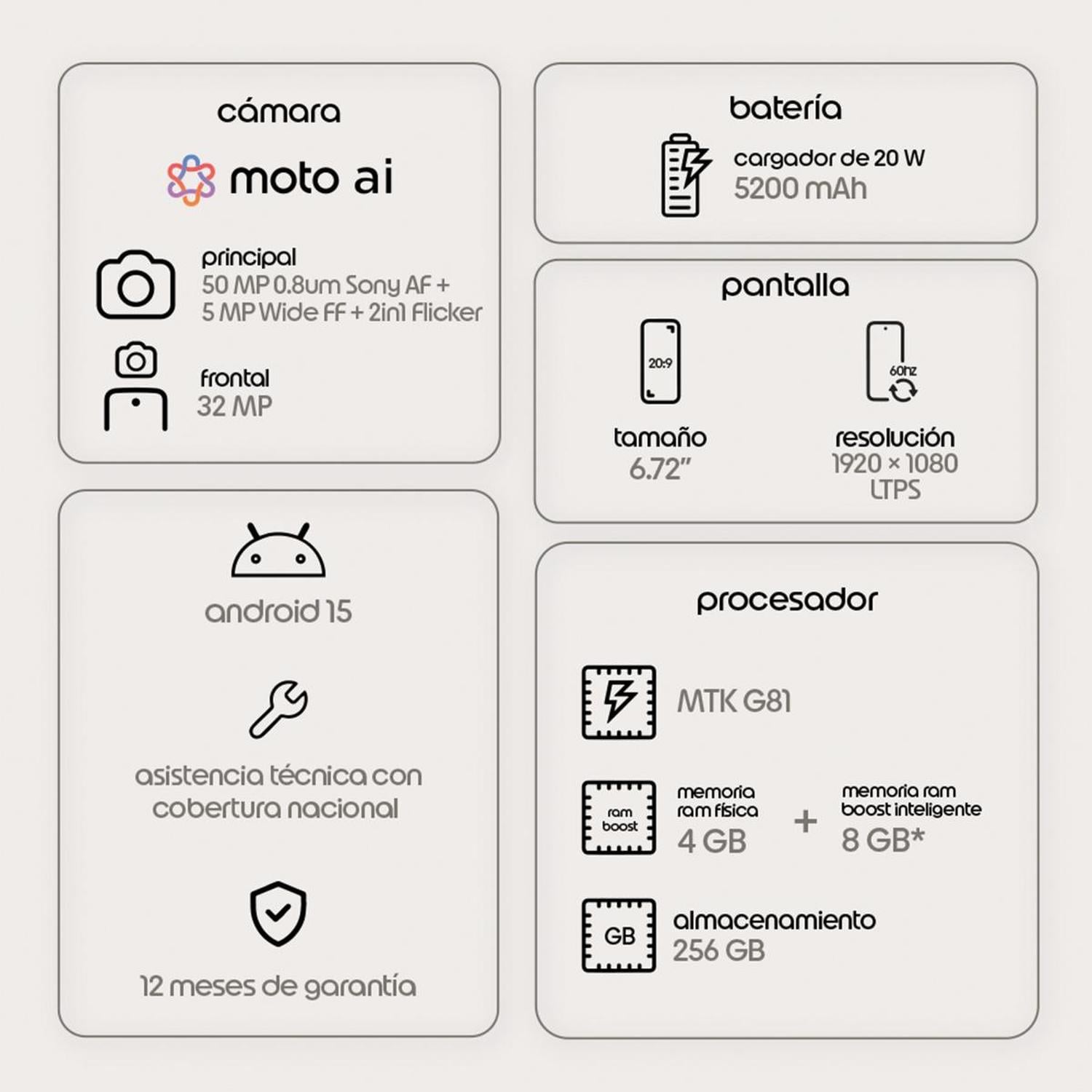 MOTOROLA G17 4GB+256GB ROSA - 6