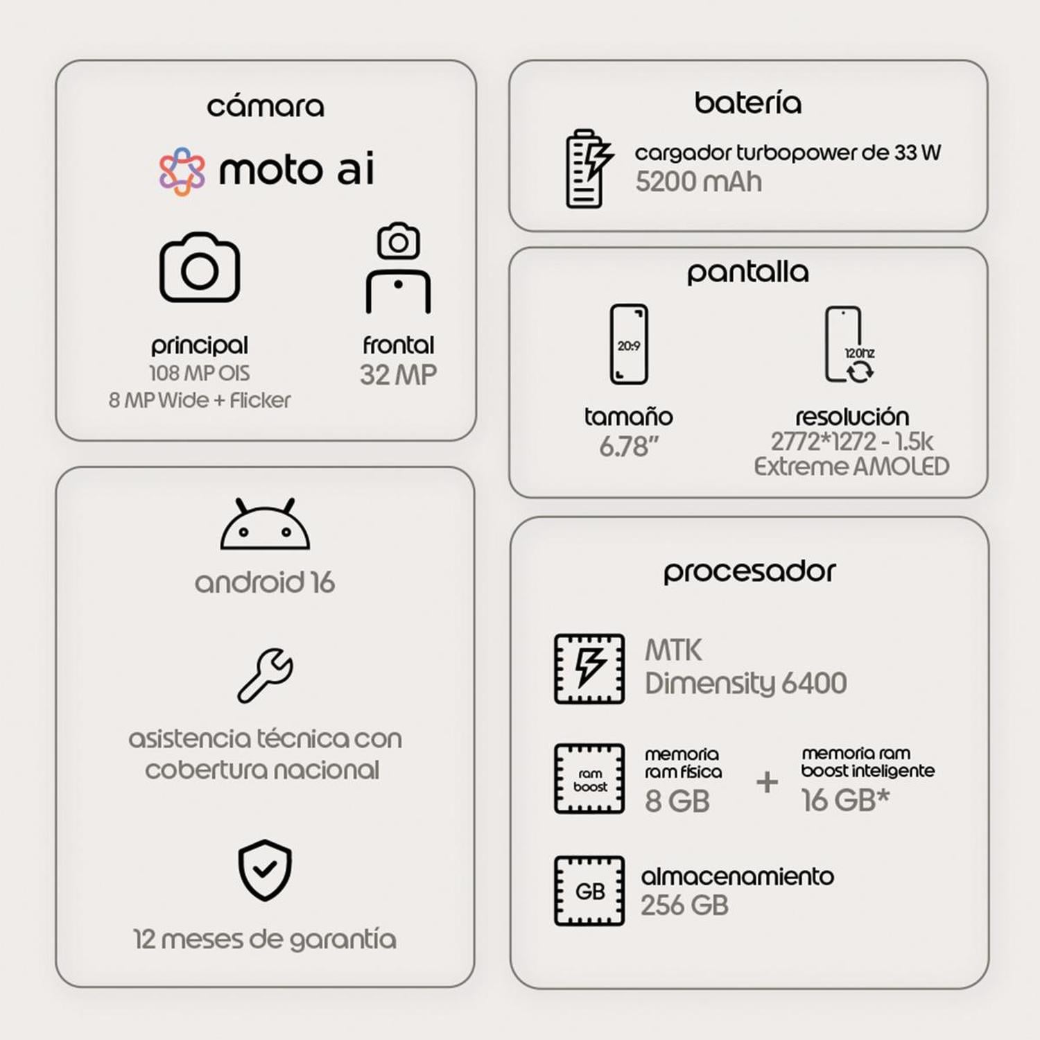 MOTOROLA G77 8GB+256GB NEGRO - 6