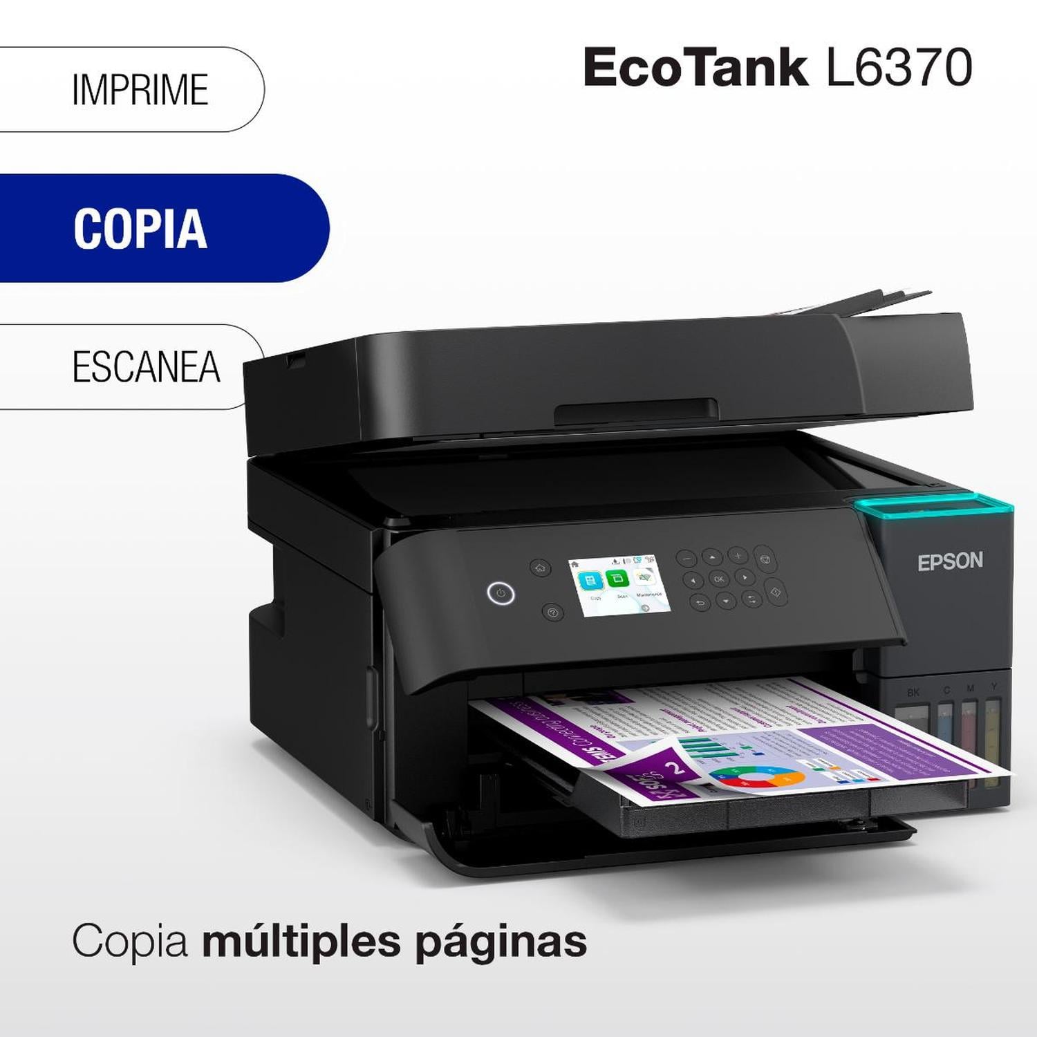 IMPRESORA EPSON MULTIFUNCIONAL 3 EN 1 ECOTANK L6370 WI-FI - 4