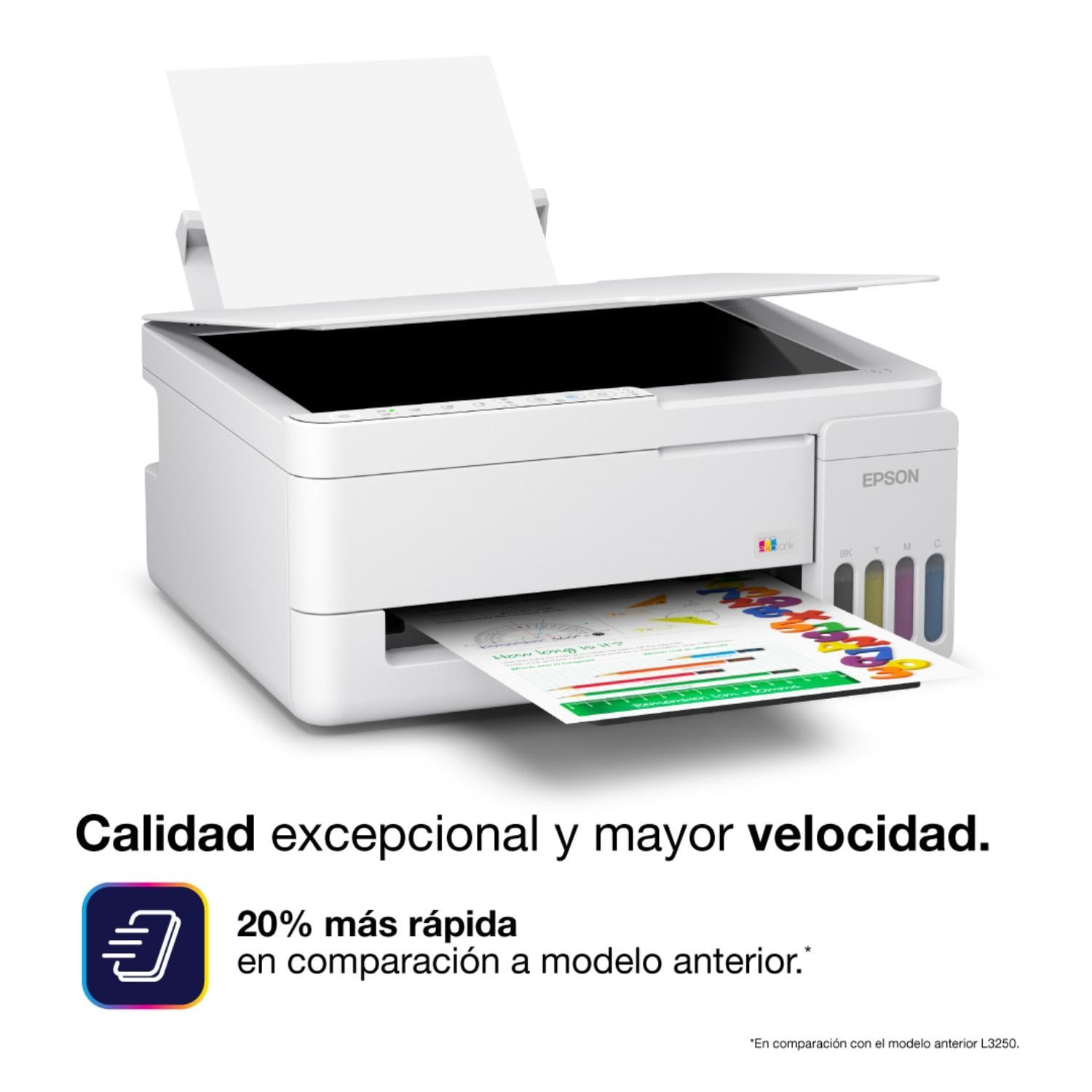 IMPRESORA MULTIFUNCIONAL EPSON ECOTANK L3352 A COLOR INALÁMBRICA BLANCA - 2