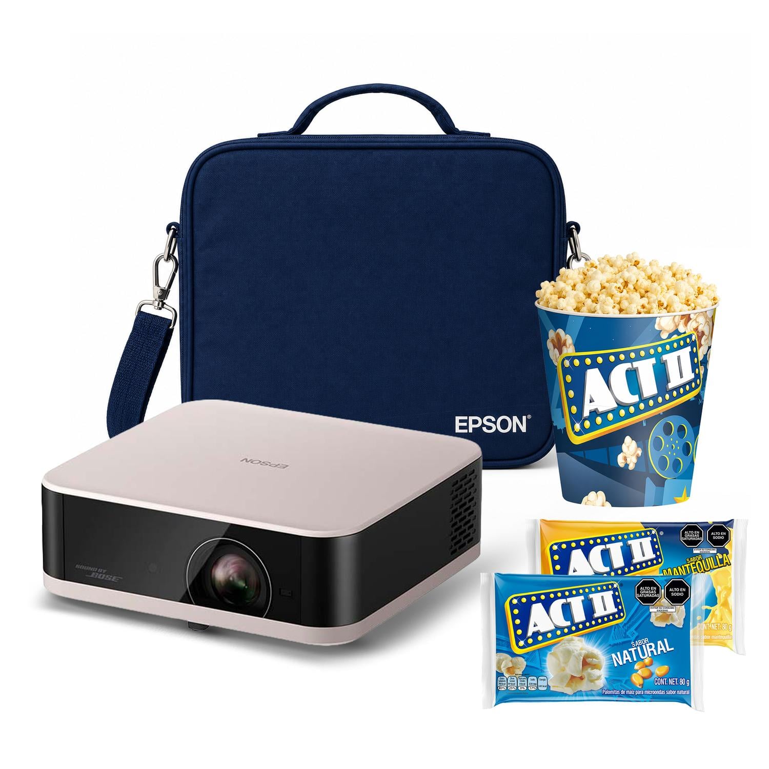 PROYECTOR EPSON SMART LIFESTUDIO POP EF-61 ROSADO + MALETÍN + POP CORN - 1