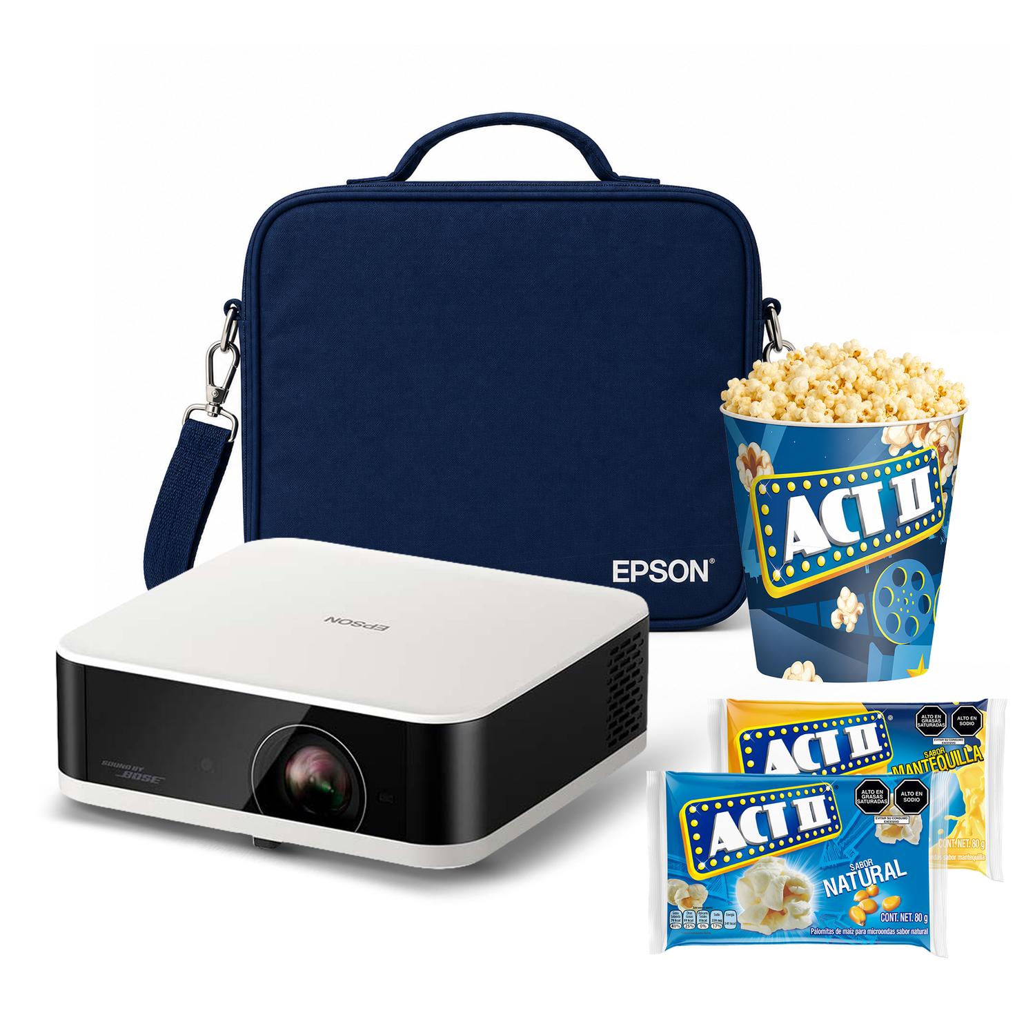 PROYECTOR EPSON SMART LIFESTUDIO POP EF-61 BLANCO + MALETÍN + POP CORN - 1