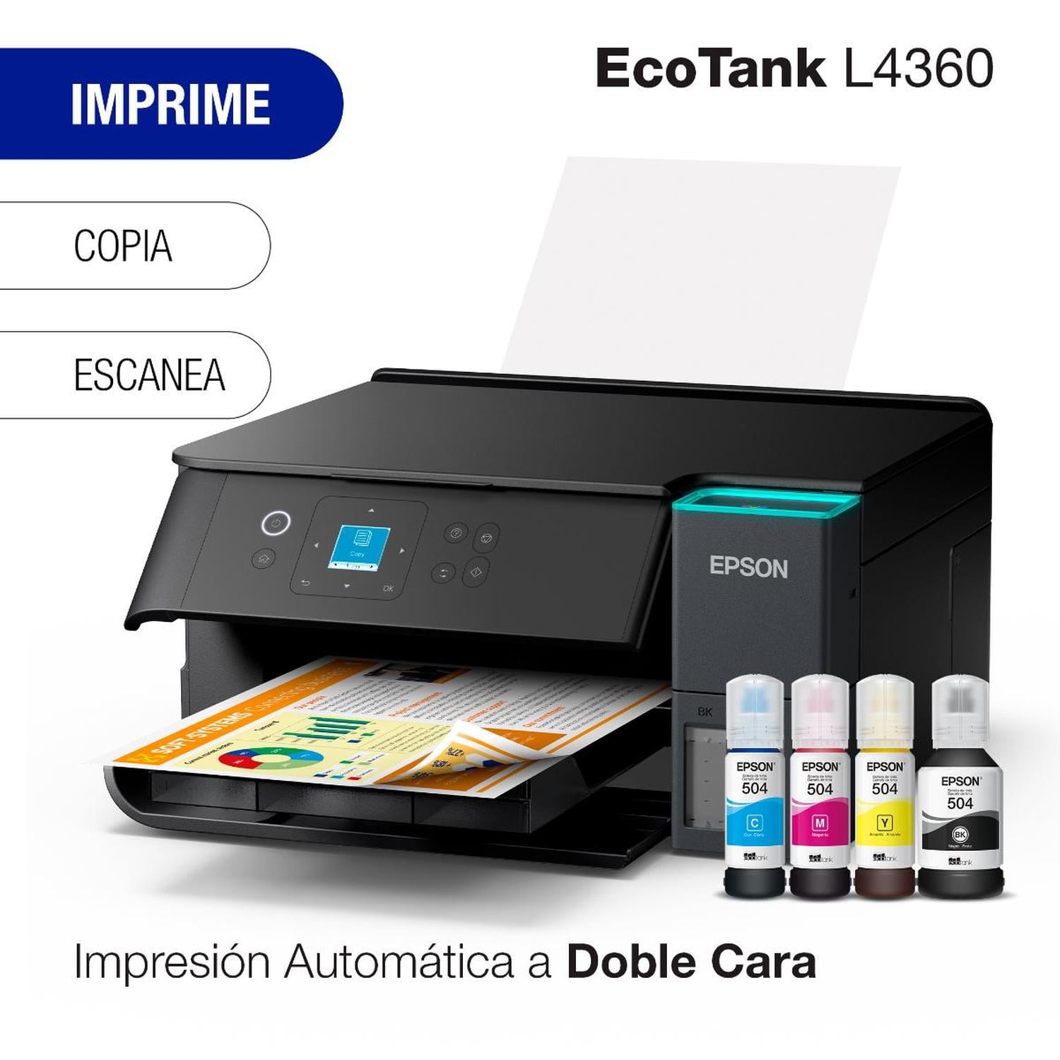IMPRESORA EPSON MULTIFUNCIÓN 3EN1 ECOTANK L4360 DUPLEX/WI-FI - 3