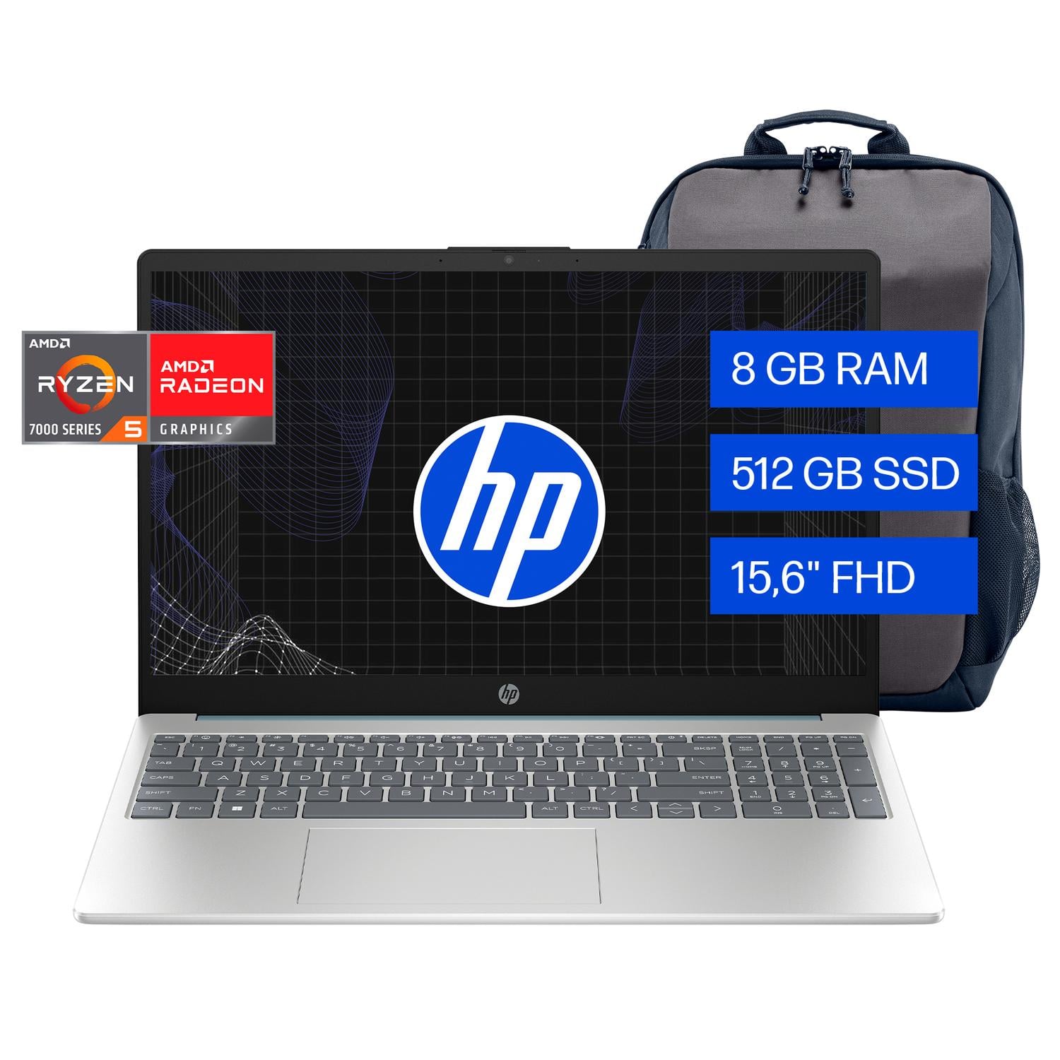 LAPTOP HP 15-FC0250LA, AMD RYZEN 5, 8 GB RAM, 512 GB SSD, 15.6' FHD, WINDOWS 11 HOME - 1
