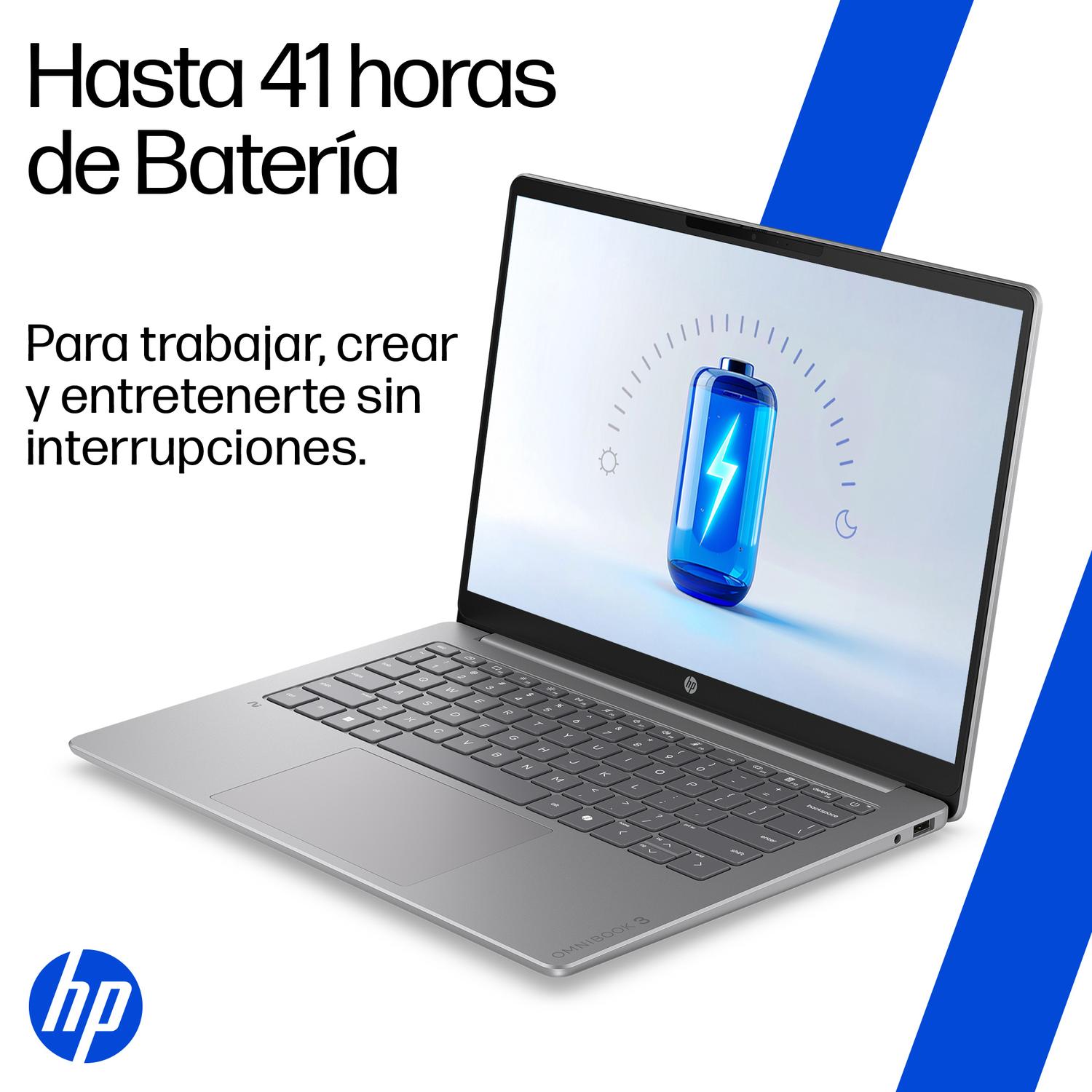 LAPTOP HP OMNIBOOK 3 AI 14-HZ0051LA, SNAPDRAGON X, 16 GB RAM, 512 GB SSD, 14' OLED 2K, WINDOWS 11 HO - 8