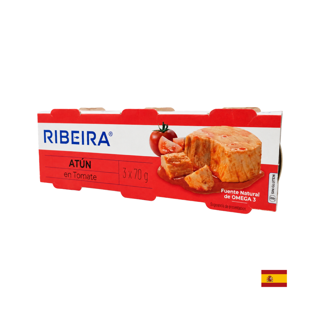 CONSERVA DE ATÚN CON TOMATE 3X52GR - 1