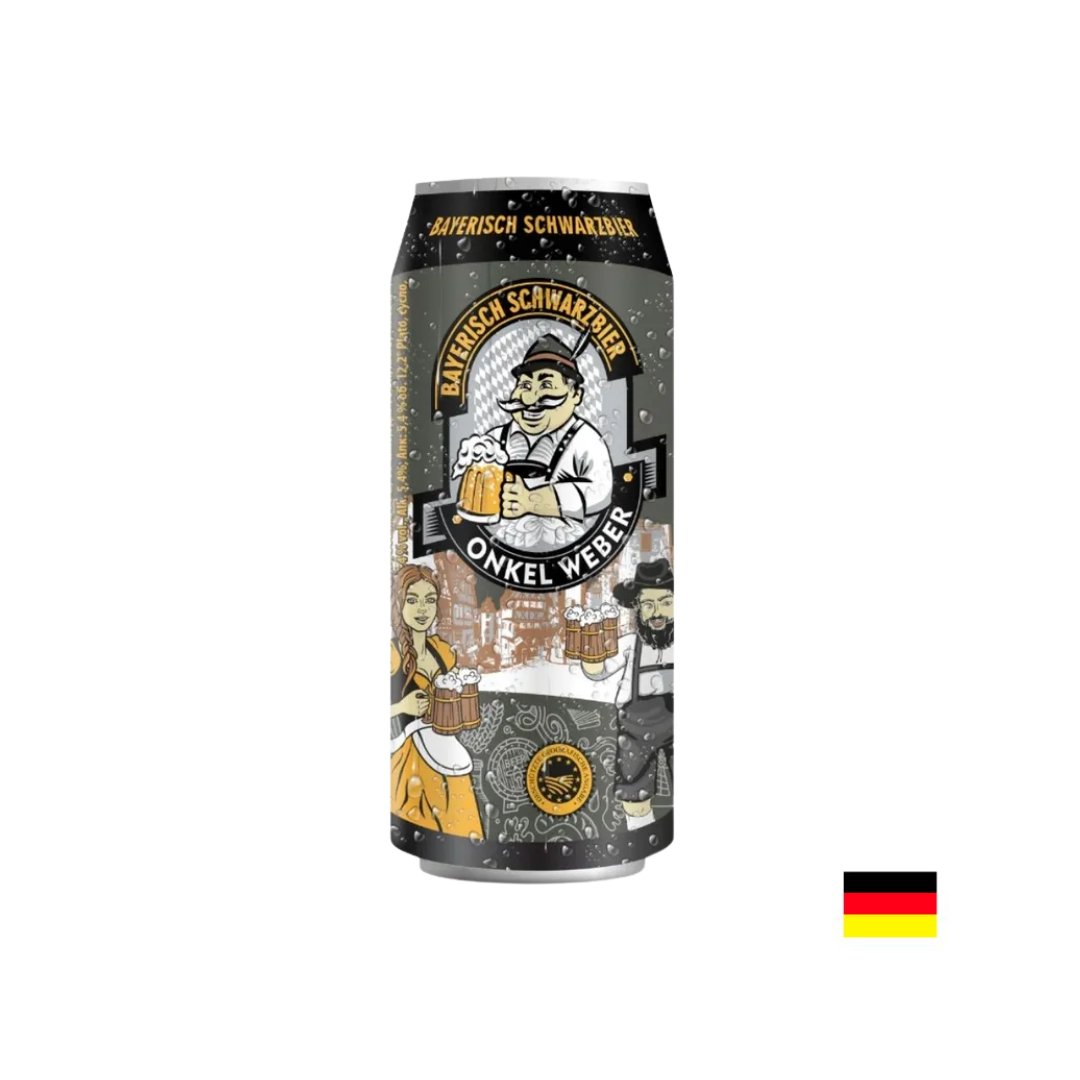 SIXPACK CERVEZA ONKEL WEBER DE CEBADA NEGRA LATA 500ML - 2