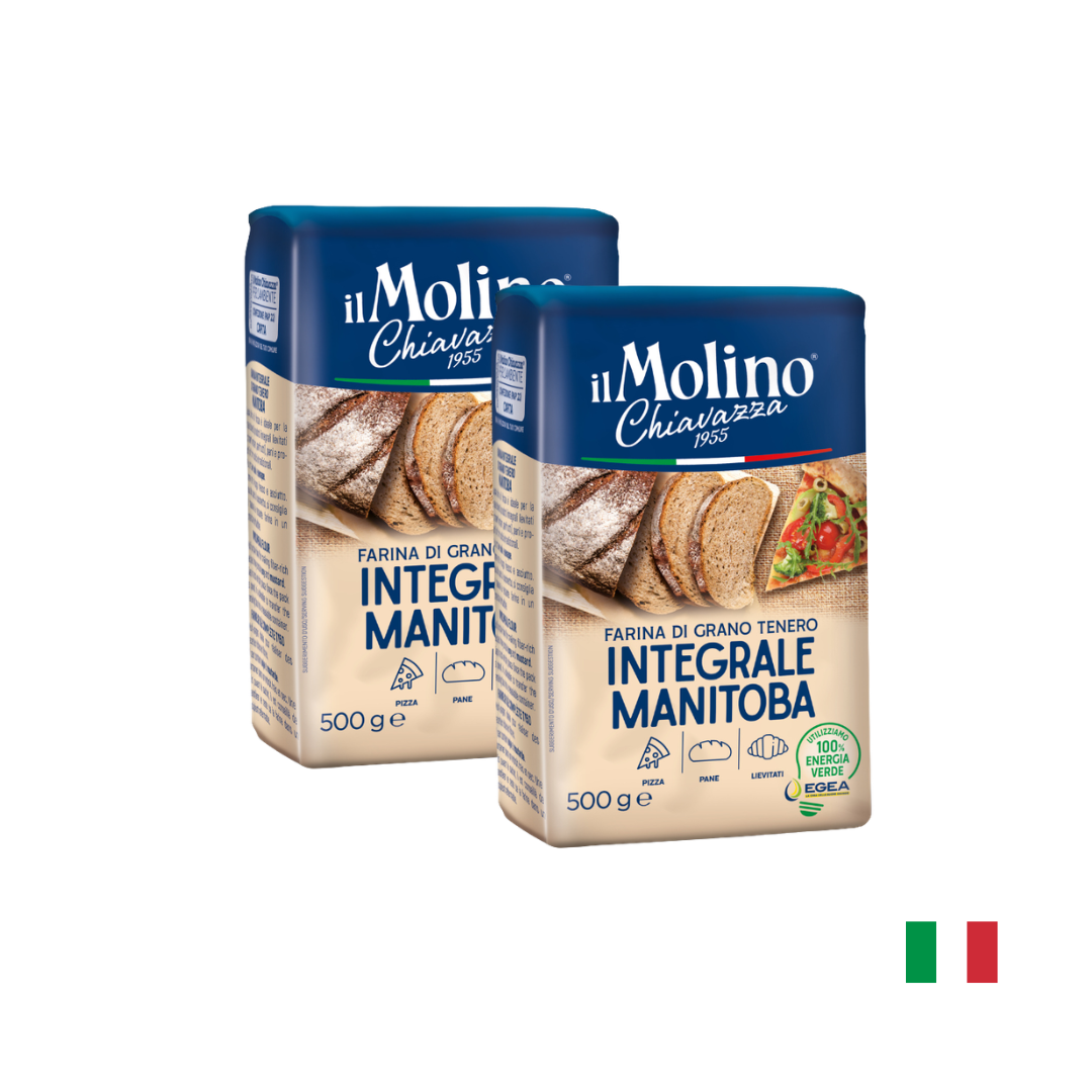 HARINA INTEGRAL DE TRIGO BLANDO MANITOBA IL MOLINO CHIAVAZZA 500G X2 - 1
