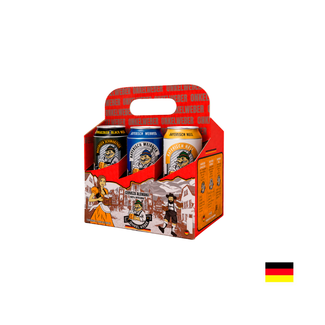 SIXPACK CERVEZA BAYERISCH HELL ONKEL WEBER LATA X 500ML - 1
