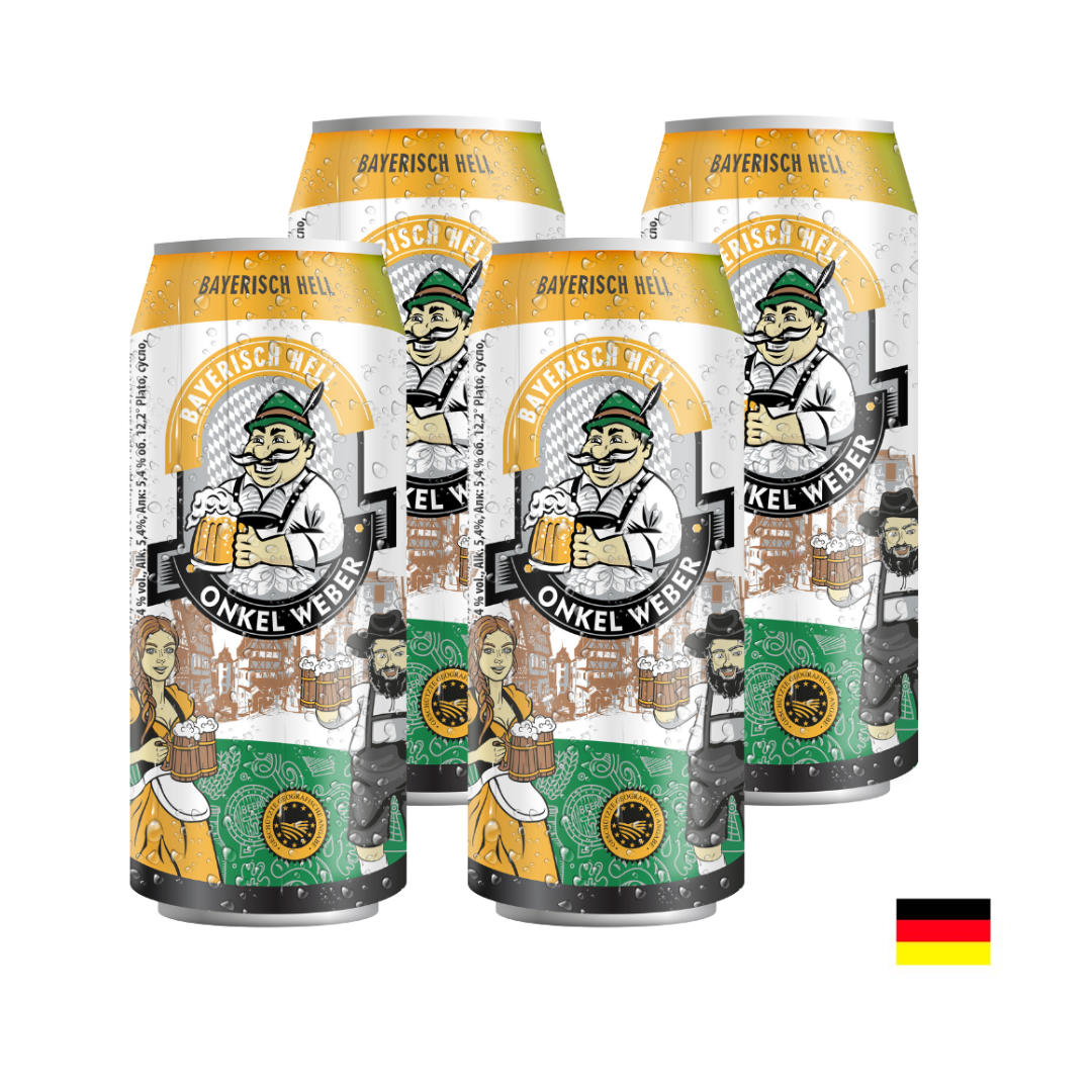 TWELVEPACK CERVEZA BAYERISCH HELL ONKEL WEBER LATA X 500ML - 4