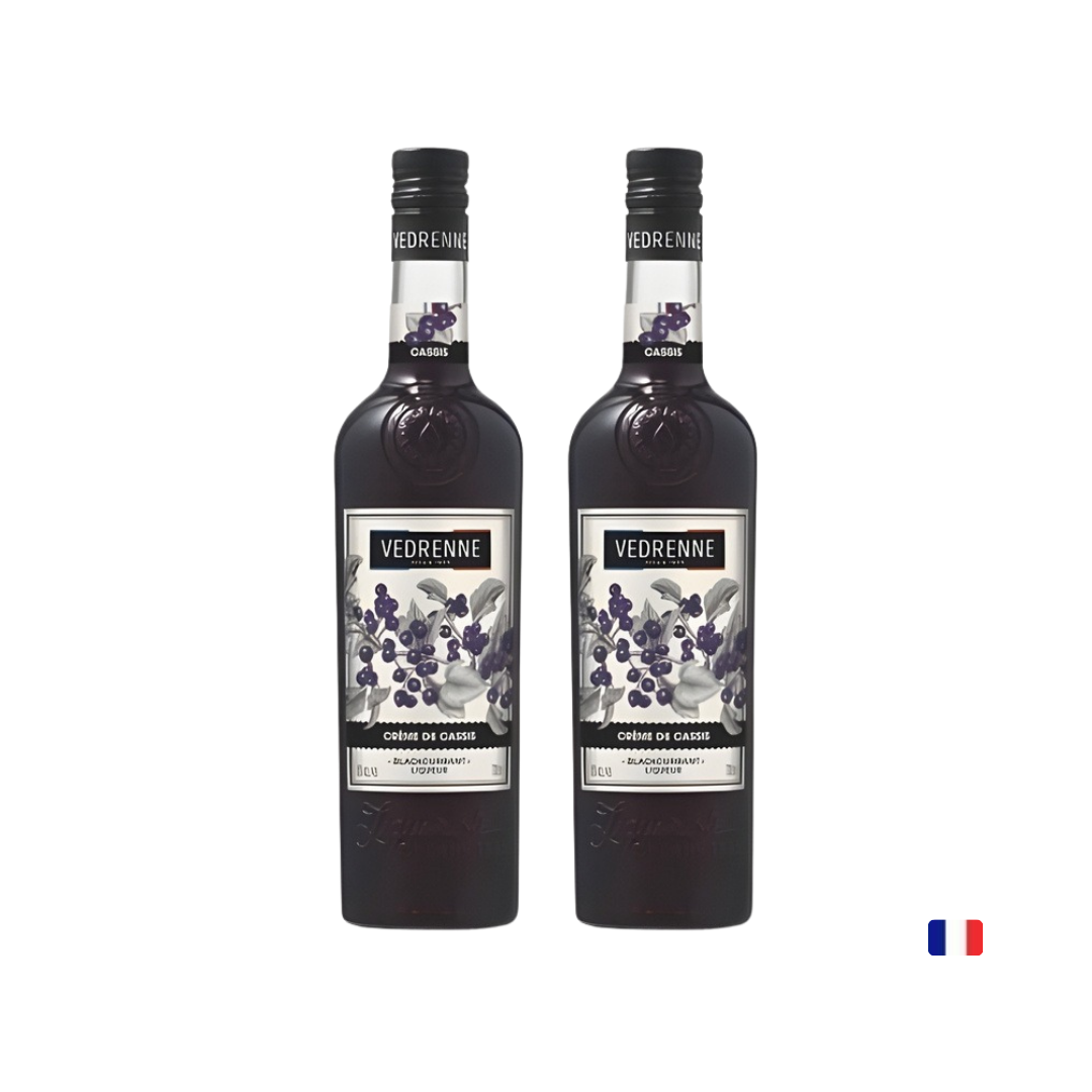LICOR VEDRENNE BLACKCURRANT LIQUEUR CREME DE CASSIS 15% 700 ML X2 - 1