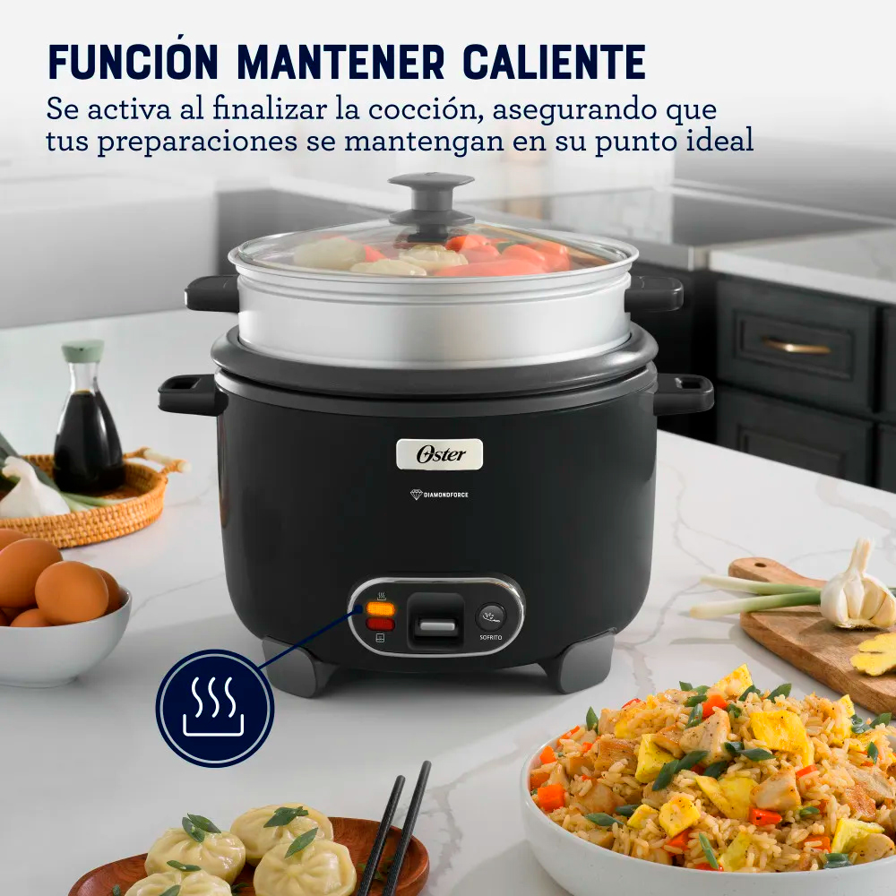 OLLA ARROCERA OSTER® CKSTRC15DFBLK 2.8L FUNCIÓN SOFRITO Y VAPORERA 3 IN 1 - 5