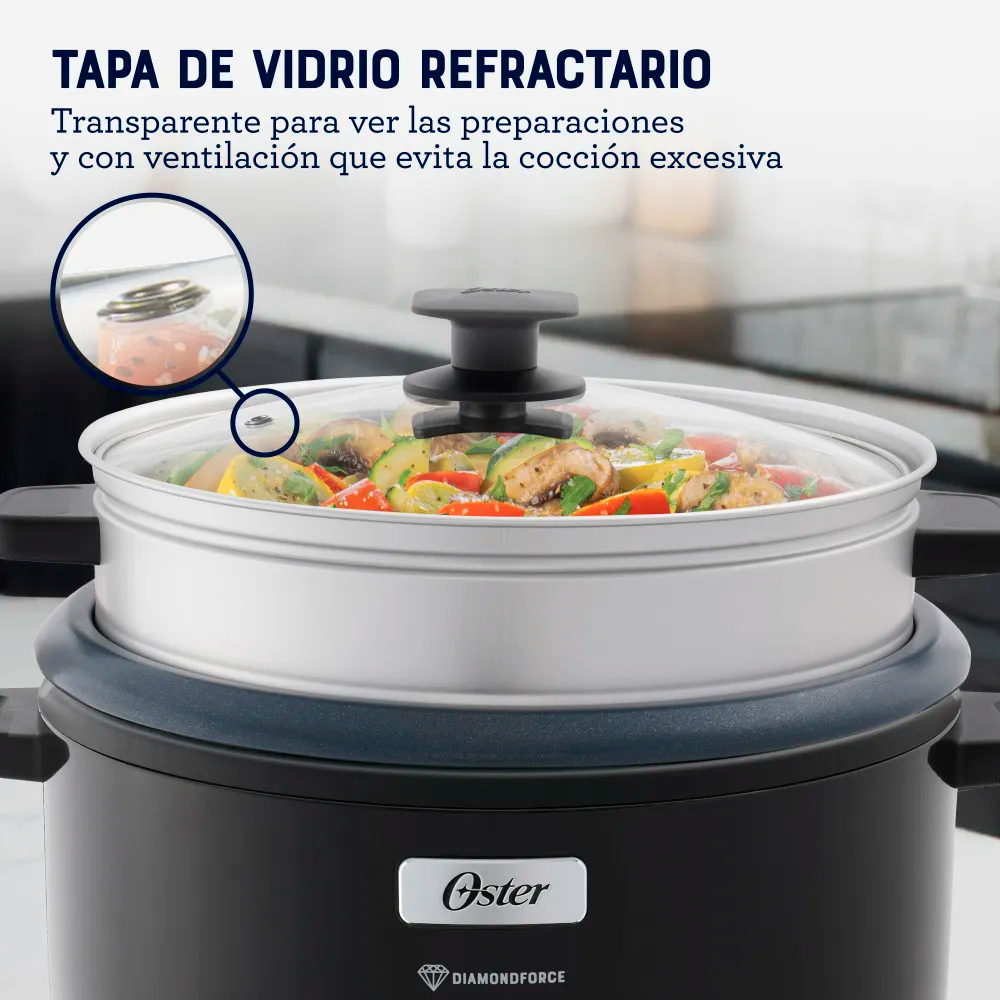OLLA ARROCERA OSTER® CKSTRC15DFBLK 2.8L FUNCIÓN SOFRITO Y VAPORERA 3 IN 1 - 6