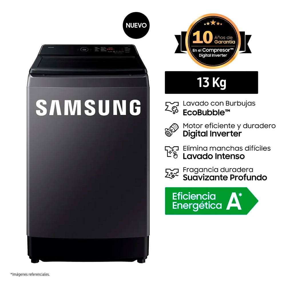 LAVADORA AUTOMÁTICA SAMSUNG CARGA SUPERIOR 13KG WA40F13E4C - 1
