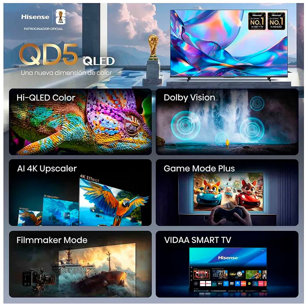 TELEVISOR HISENSE QLED 55 UHD 4K SMART TV 55QD5SV - 4