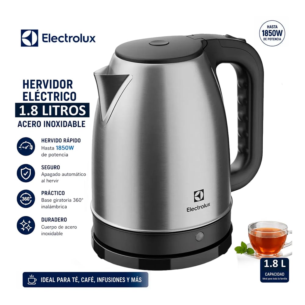 HERVIDOR ELÉCTRICO ELECTROLUX EEK10 1.8 LT. ACERO - 1