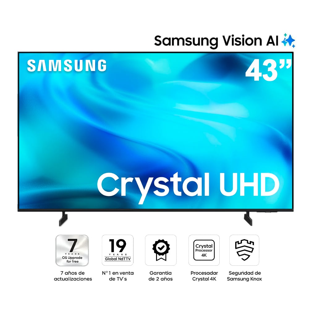 TELEVISOR SAMSUNG 43 SMART UHD CRYSTAL 4K UN43U8000HG - 1