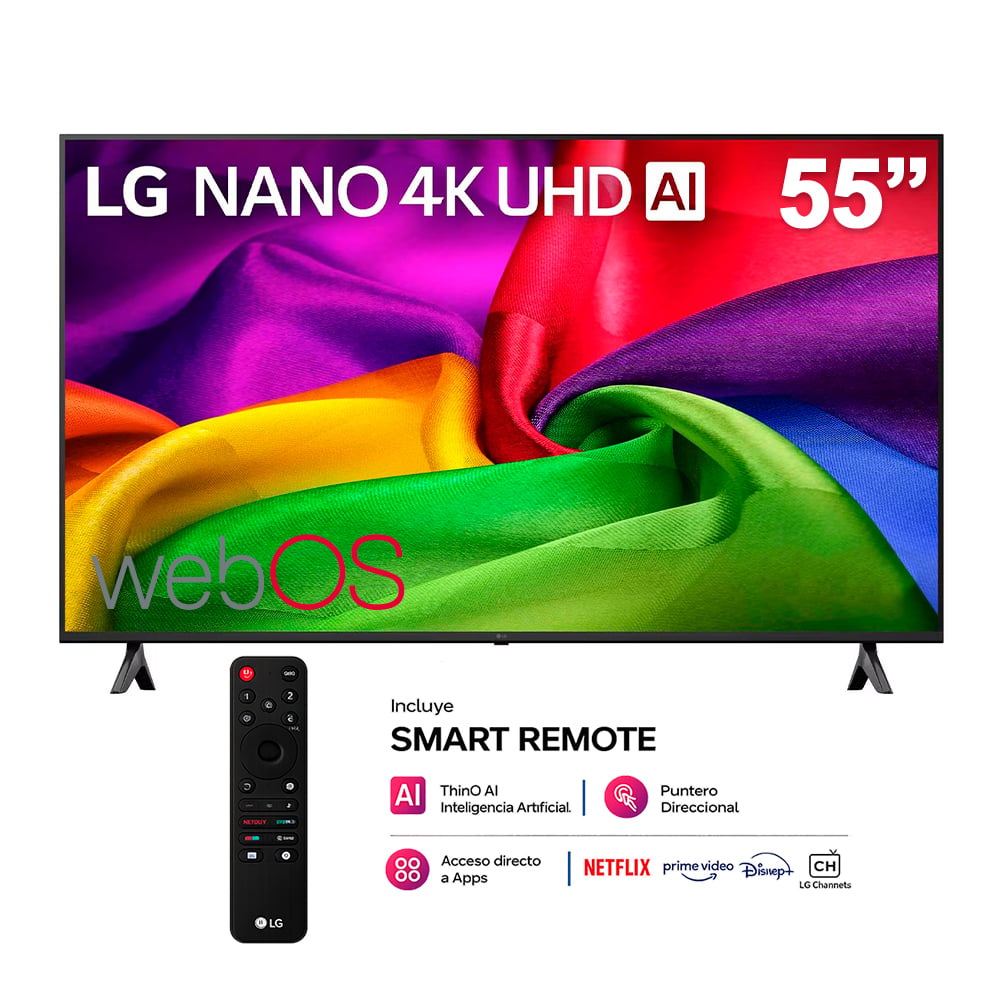 TELEVISOR LG 55 SMART NANO UHD 4K 55NU800BPSB CON MAGIC REMOTO - 1