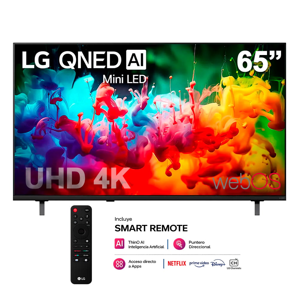 TELEVISOR LG 65 QNED MINI LED AI 4K SMART TV 65QNED65BSA MAGIC REMOTO - 1