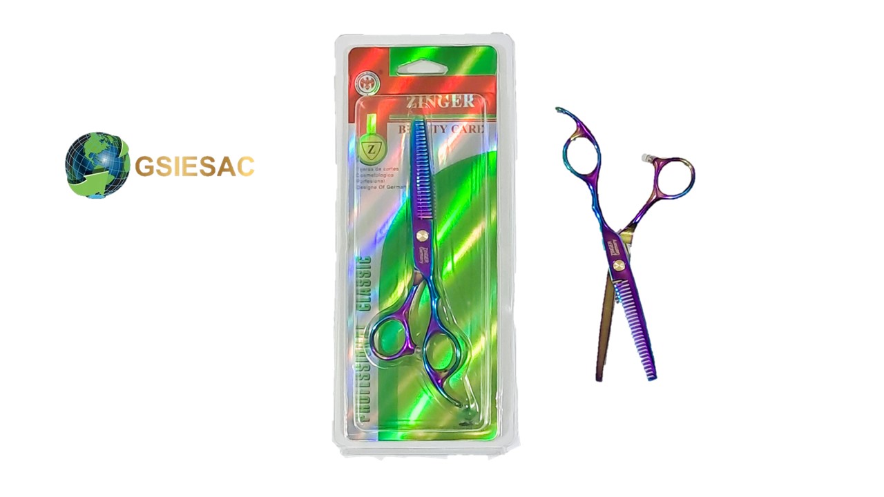 PACK TIJERAS PROFESIONALES TORNASOL ZINGER CORTE Y PULIDORA 6” + PEINE DE CARBON - 6