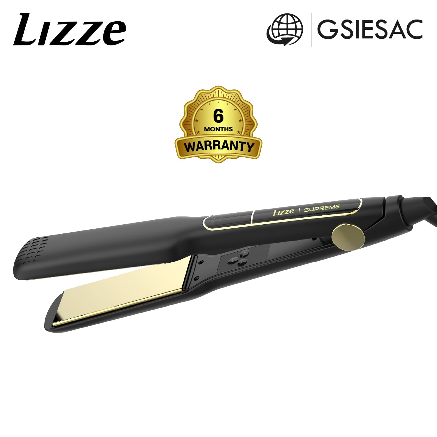 LIZZE PACK PLANCHA DE CABELLO PROFESIONAL SUPREME + (REGALO) CEPILLO PALETA NEGRO - 4