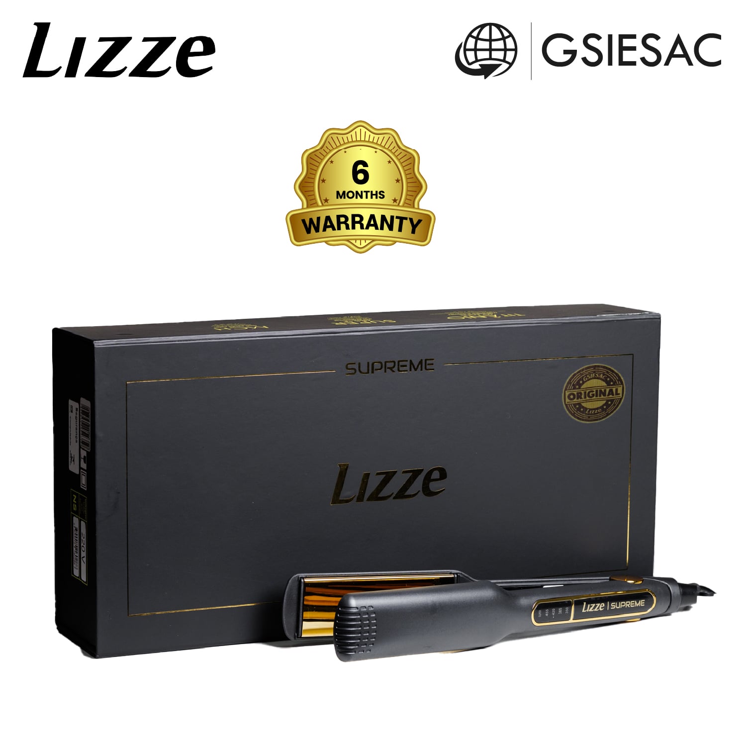LIZZE PACK PLANCHA DE CABELLO PROFESIONAL SUPREME + (REGALO) CEPILLO PALETA NEGRO - 5
