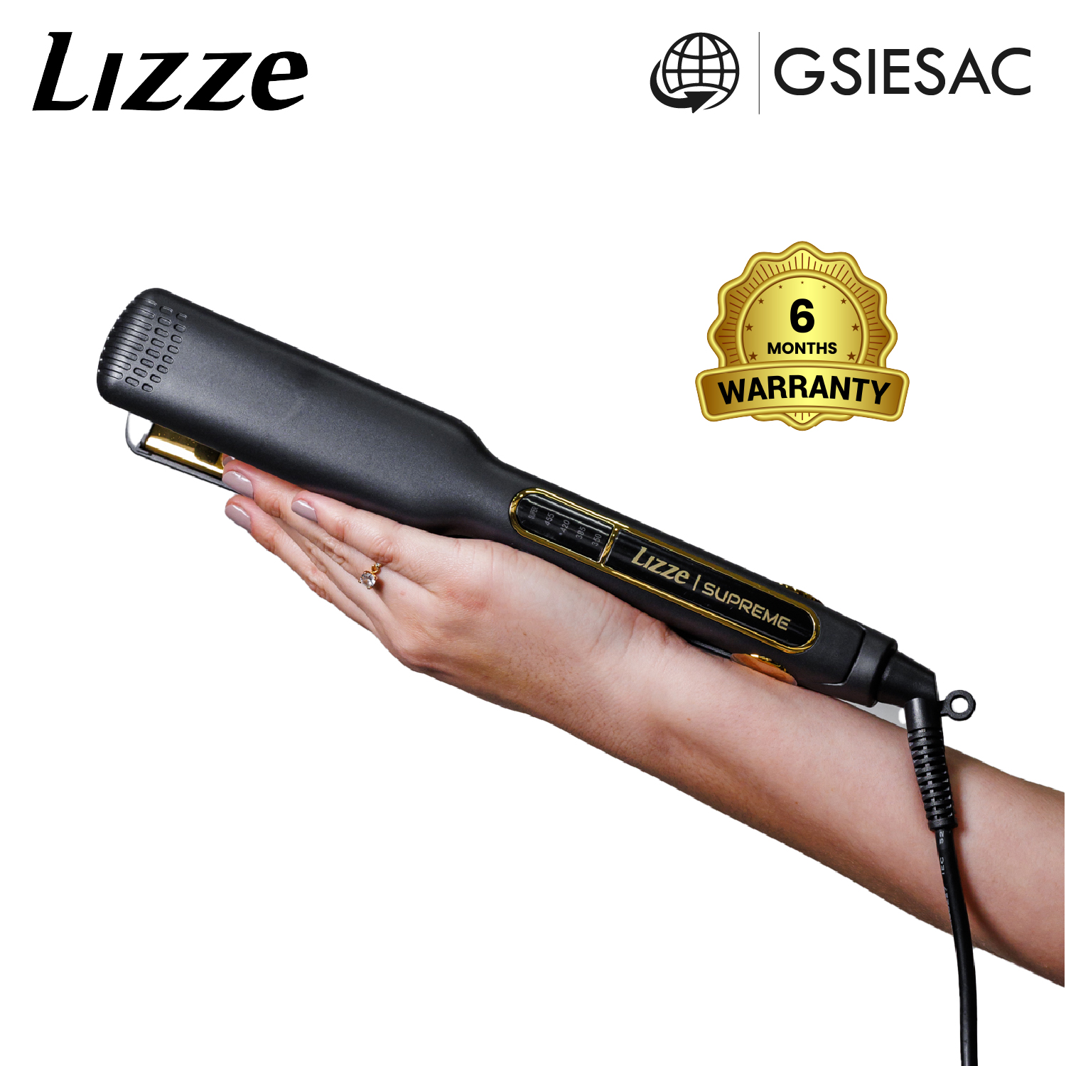 LIZZE PACK PLANCHA DE CABELLO PROFESIONAL SUPREME + (REGALO) CEPILLO PALETA NEGRO - 7