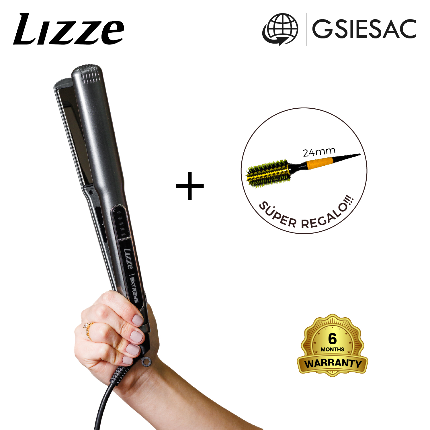 LIZZE PACK PLANCHA EXTREME + CEPILLO TERMICO QAI N24 - 1