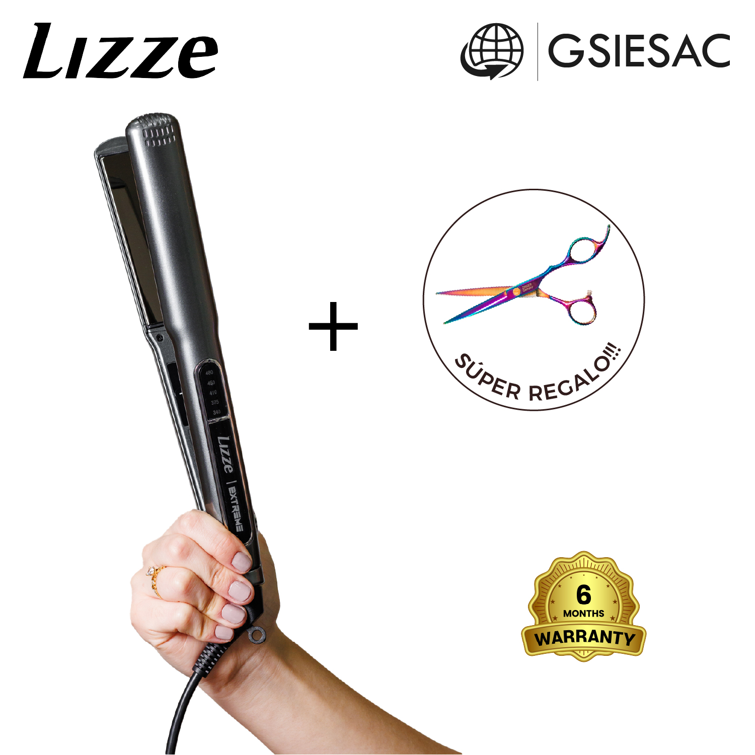 LIZZE PACK PLANCHA EXTREME + TIJERA TORNASOLADA FILO DULCE - 1
