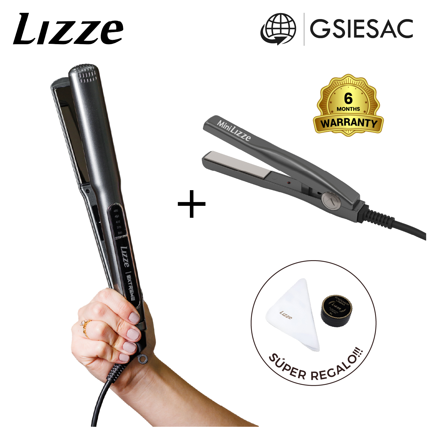LIZZE PACK PLANCHA EXTREME + MINIPLANCHA EXTREME + KIT PULIMENTO TITANIUM - 1