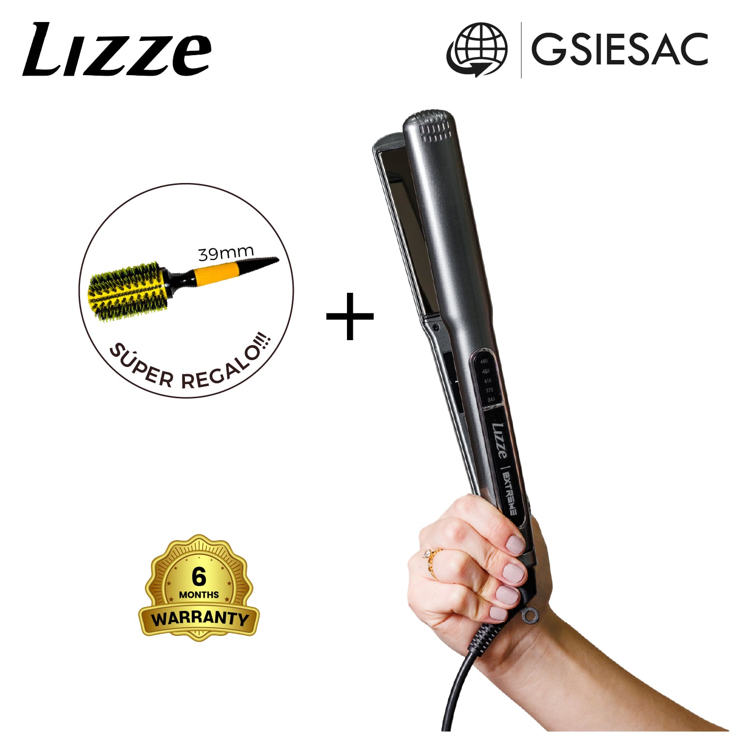 LIZZE PACK PLANCHA EXTREME + CEPILLO TERMICO QAI N39 - 1