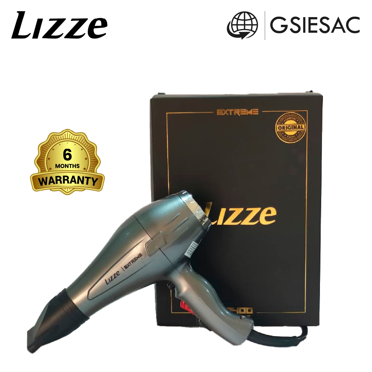 LIZZE PACK SECADORA DE CABELLO PROFESIONAL EXTREME + (REGALO) CEPILLO PENACHO BLANCO N43 - 2