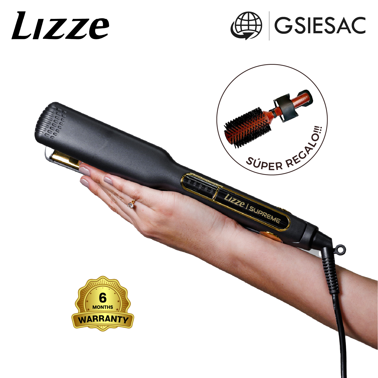 LIZZE PACK PLANCHA SUPREME + (REGALO) CEPILLO PENACHO MARRON N43 - 1