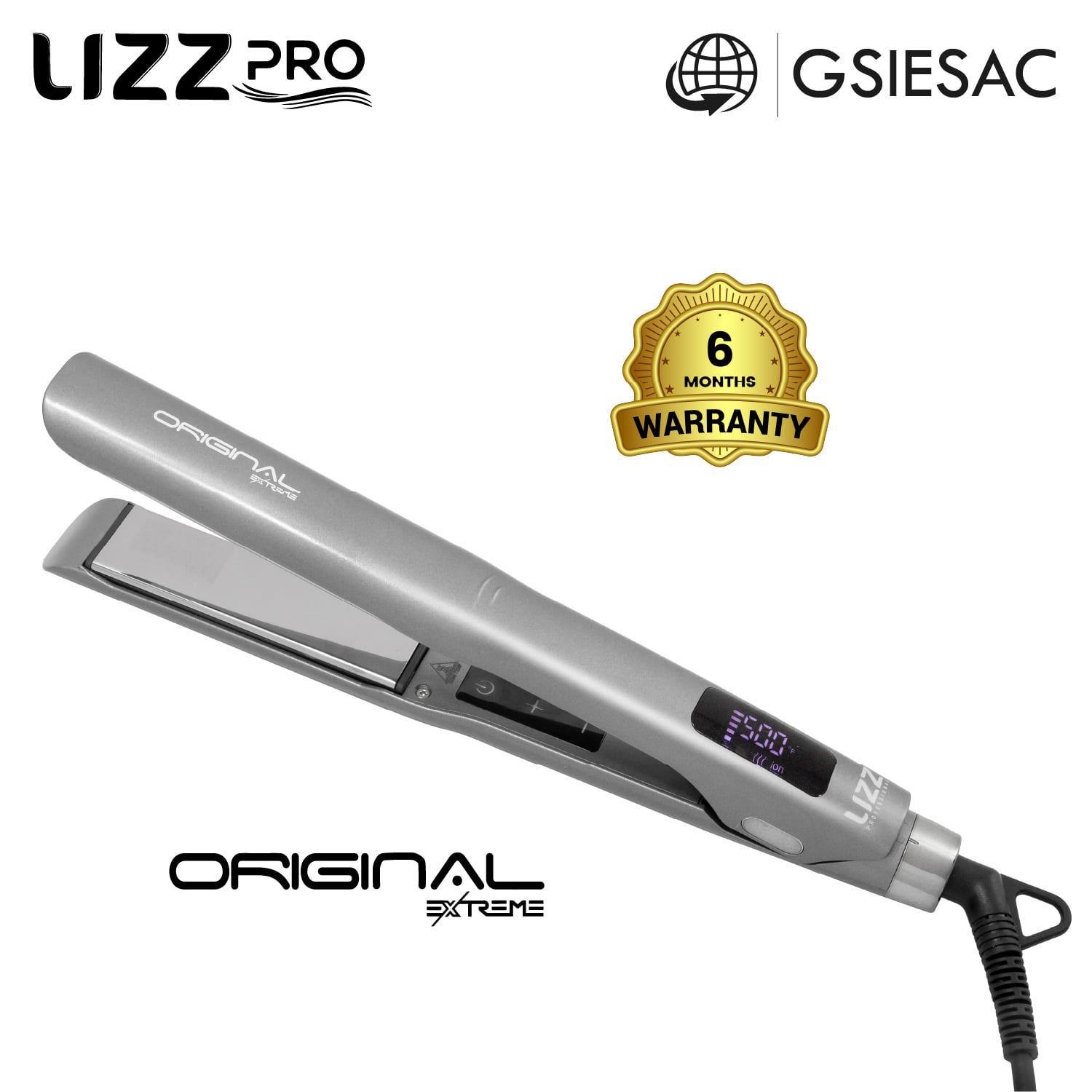 LIZZ PRO PACK PLANCHA PROFESIONAL EXTREME 500°F + (REGALO) CEPILLO ALISADOR - 3