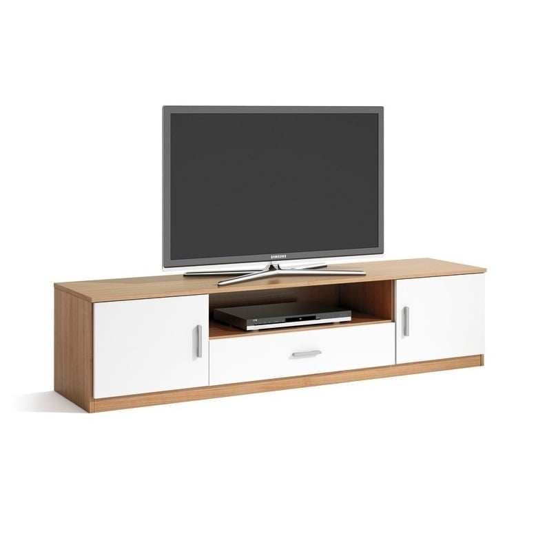 MUEBLES STARHOME-CENTRO DE ENTRETENIMIENTO BELGRADO -  ROBLE RÚSTICO / BLANCO | MULTICOLOR - 1