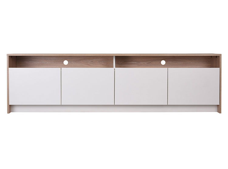 MUEBLES STARHOME CENTRO DE ENTRETENIMIENTO COLBUM 2 PUERTAS 2 CAJONES - BEIGE Y BLANCO - 1
