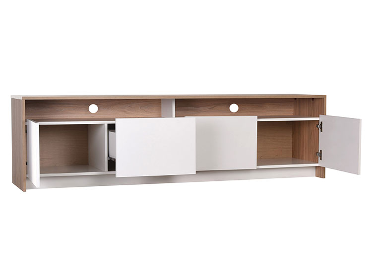 MUEBLES STARHOME CENTRO DE ENTRETENIMIENTO COLBUM 2 PUERTAS 2 CAJONES - BEIGE Y BLANCO - 2