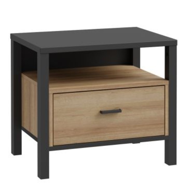 VELADOR MESA DE NOCHE STARHOME KAIRO MELAMINA 18 MM CON CAJÓN - 1