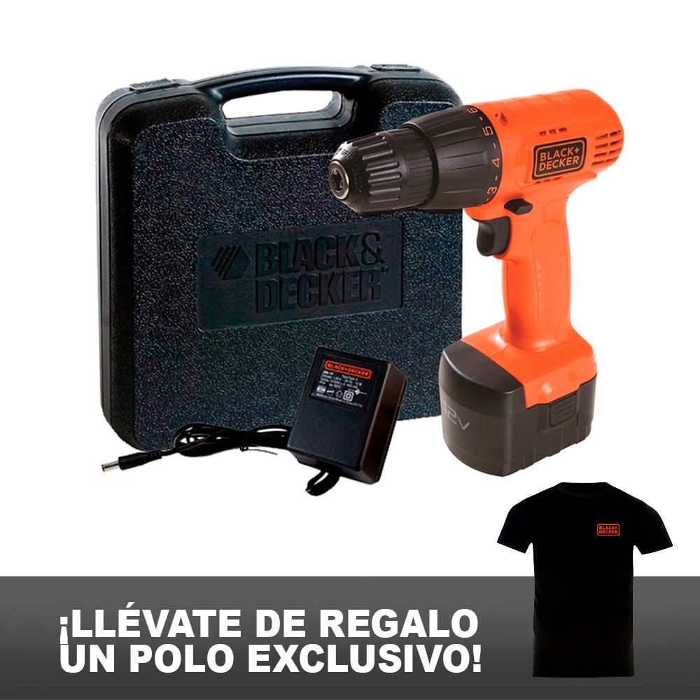 TALADRO ATORNILLADOR BLACK Y DECKER CD121K 12V MALETA - 1