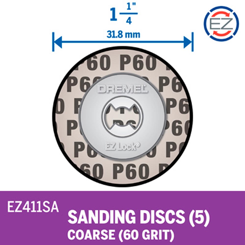 DISCOS DE LIJAS EZ-LOCK - GRANO 60 DREMEL EZ411SA - 3