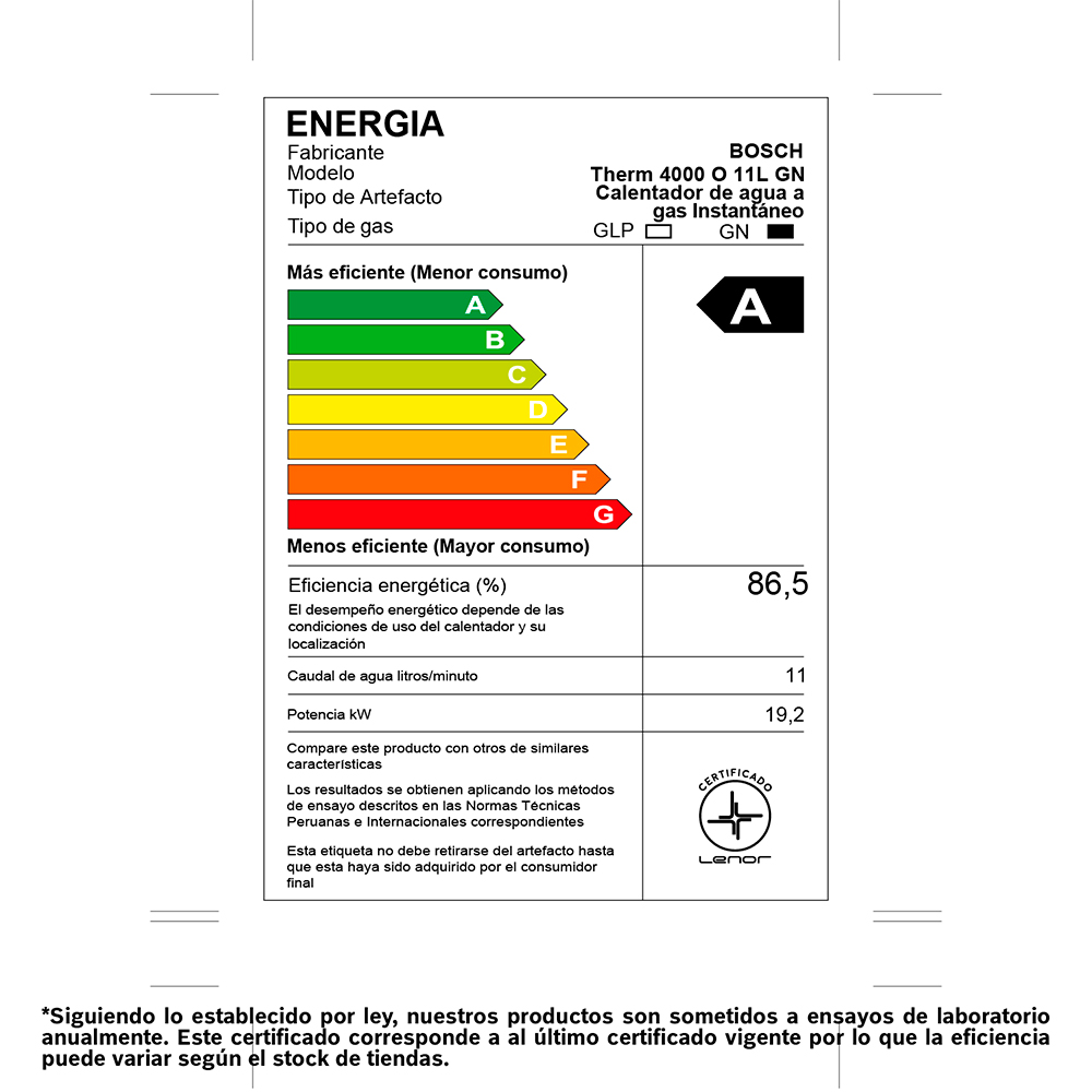 TERMA A GAS BOSCH GN 11 LT COMPACTO DIGITAL 2 + KIT - 7