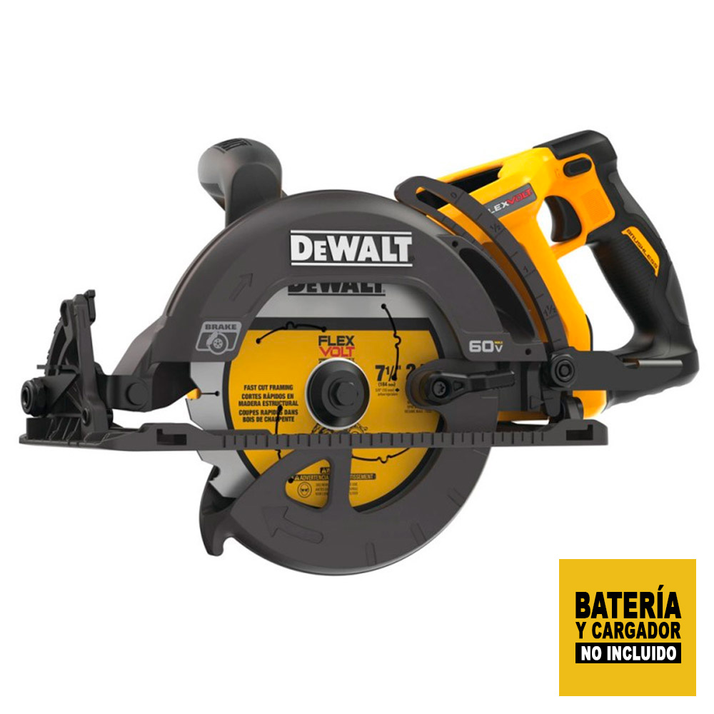SIERRA CIRCULAR DEWALT 7 1/4 FLEXVOLT 60V SIN BAT NI CARG - 1