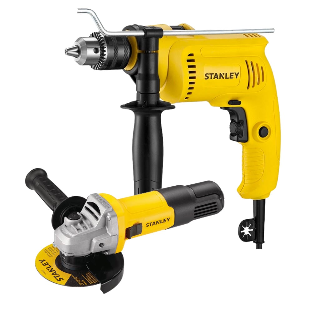 TALADRO PERCUTOR STANLEY SDH600 1/2' 600W + AMOLADORA 750W - 1