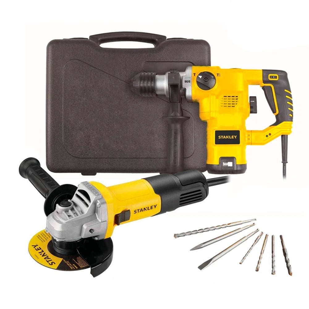 ROTOMARTILLO PLUS STANLEY STHR1232K 1250W + AMOLADORA 750W - 1