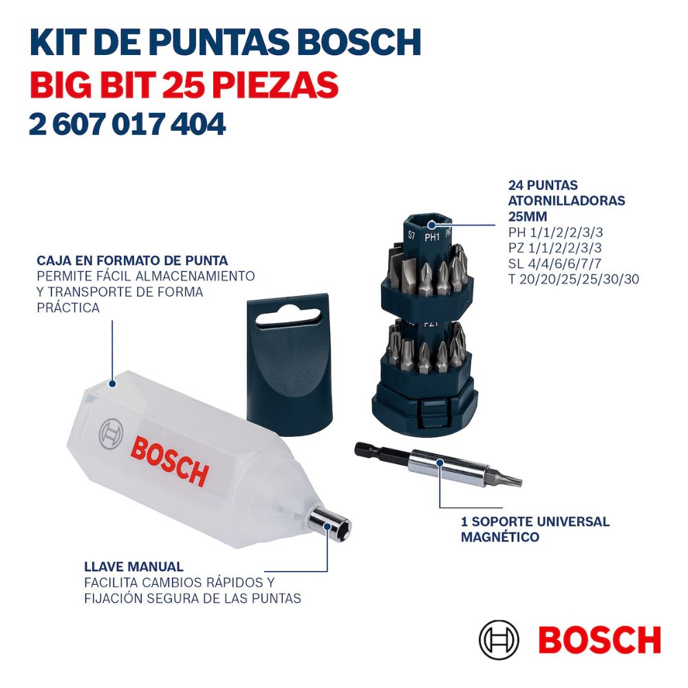 Kit de Puntas Bosch Big Bit para atornillar con 25 unidades - 5